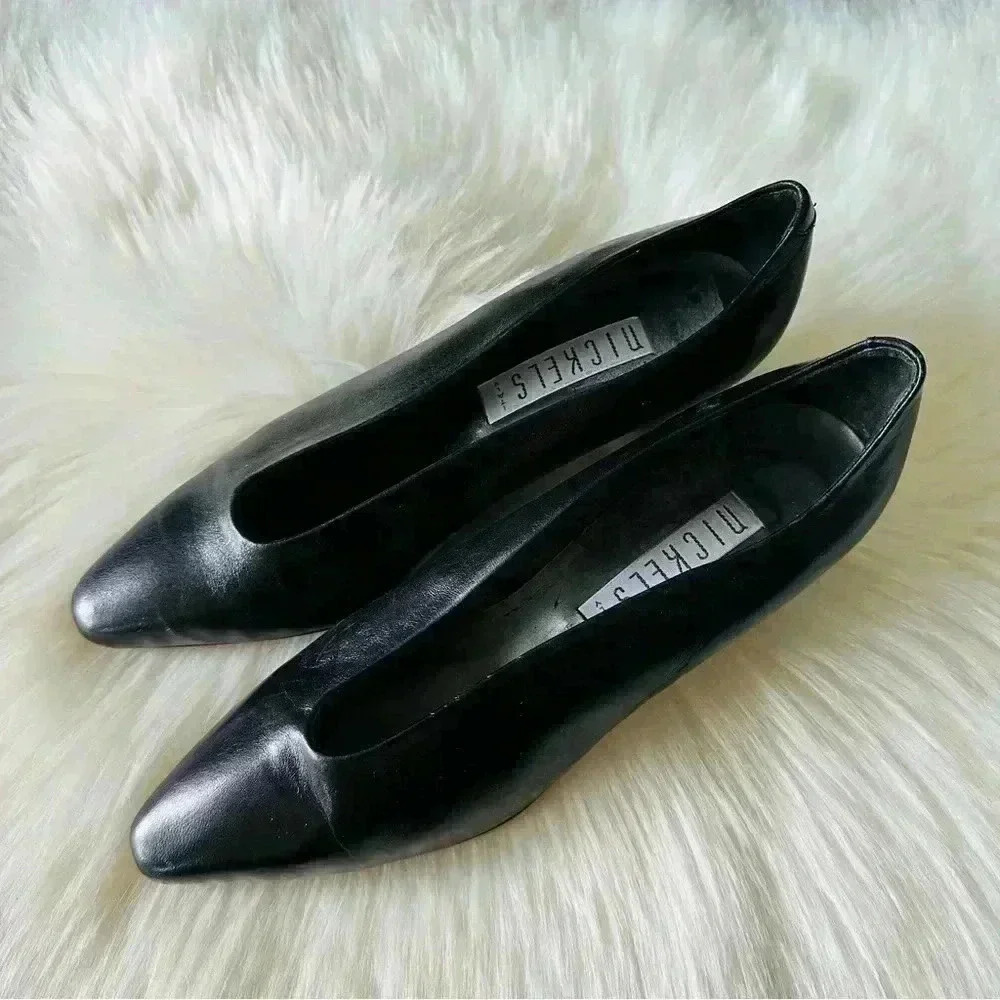 Nickles Leather Heels Italy Shoes 7.5